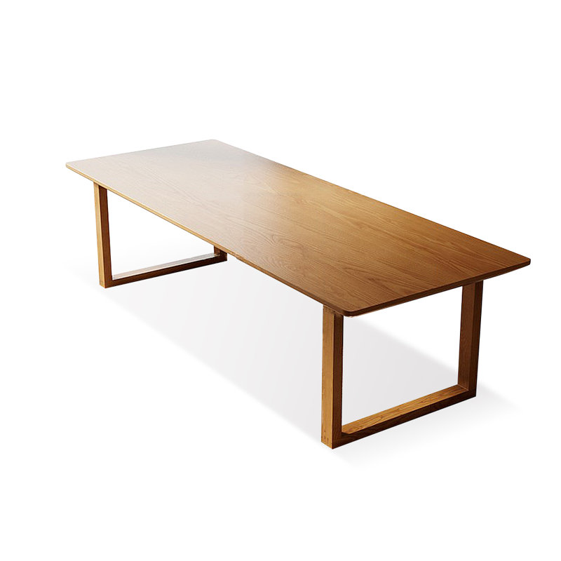 Table de salle à manger rectangulaire en bois massif brun, H 29,53 po x L 86,61 po x l 35,43 po