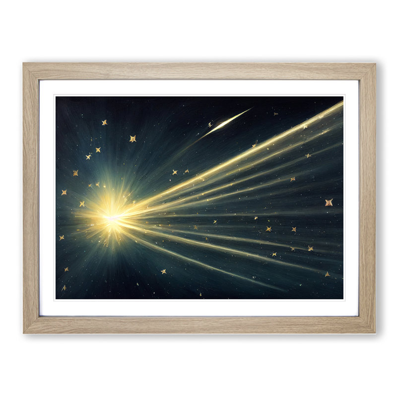 Shooting Star Vol.1 - Framed Print, 34cm H x 46cm W x 2cm D, Oak