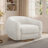 360° Swivel Accent Chair with Top-Grain Leather or Boucle Fabric and Wide Armrests-125403850