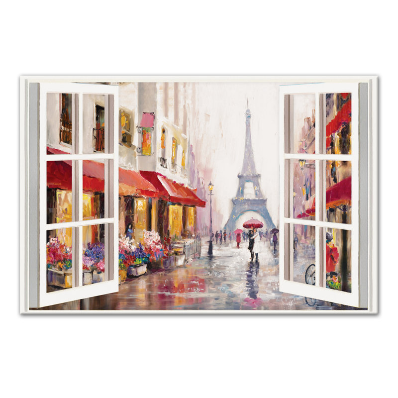 Art sur toile peint Paris, H 24 po x l 36 po x P 1,25 po
