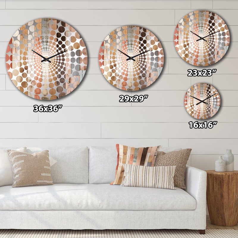 Horloge murale rayée Farmhouse Planks, Petit