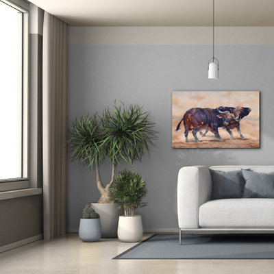  «The Duel» par Delene Lambert, art mural sur toile, 40 po x 26 po