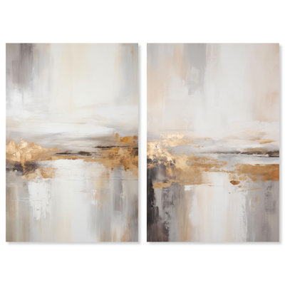 Gilded Luxe Glam Gold Art 2 Panel Set Canvas Print by 