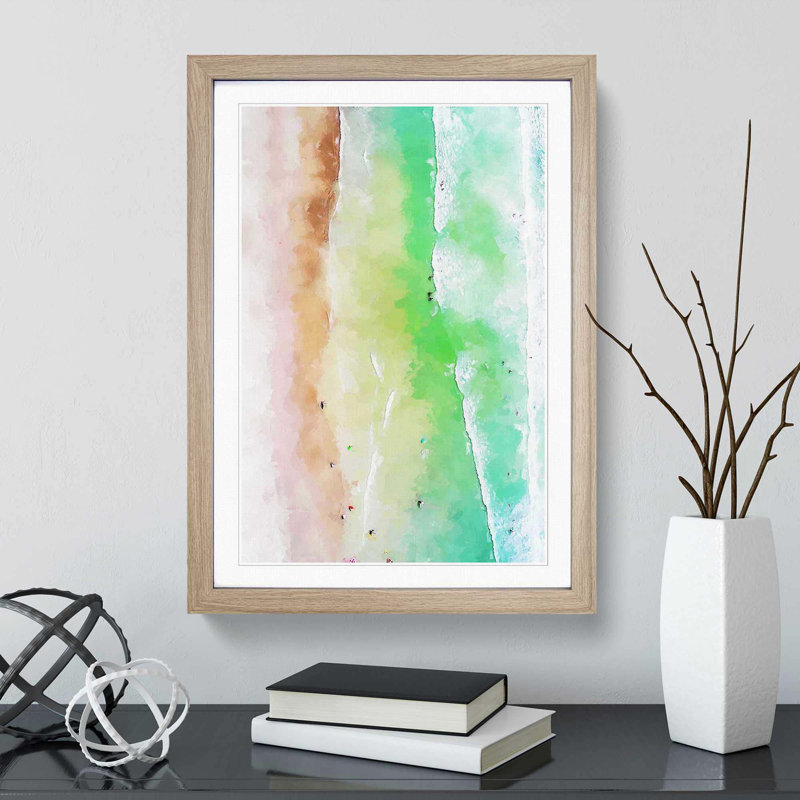 Cocoa Beach in Orlando in Abstract - Picture Frame Graphic Art Print, Oak Framed, 48cm H x 36cm W x 2cm D