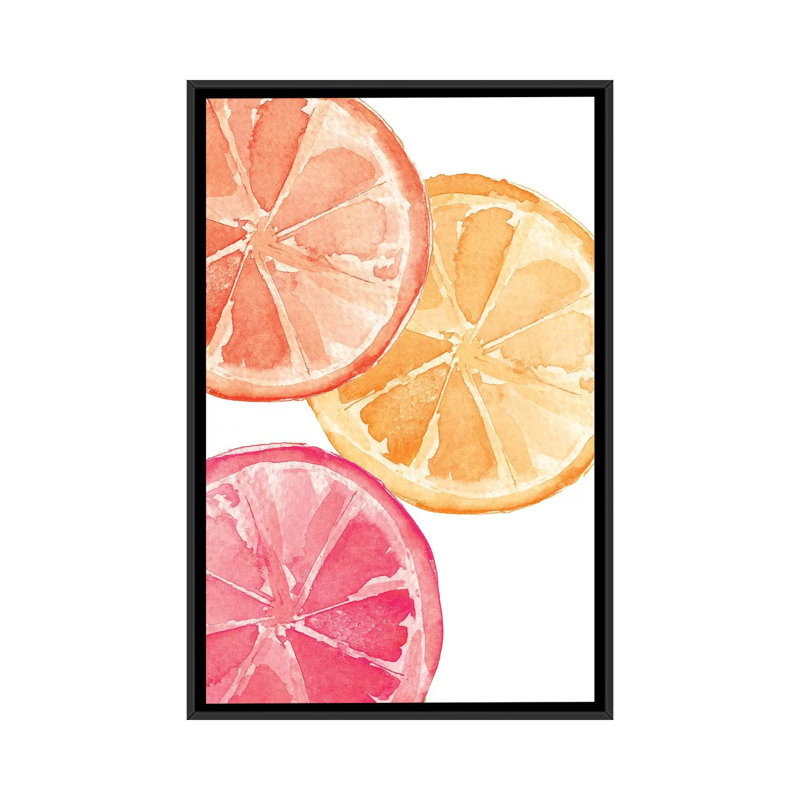 Citrus Slices by Melissa Selmin - Print on Canvas, 101.6 cm H x 66.04 cm W, Black Framed