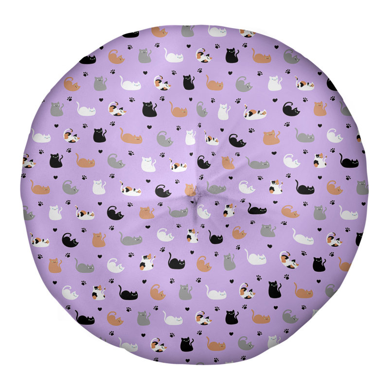 Coussin de sol Katelyn Elizabeth, 30 po x 30 po, Mauve / gris / noir