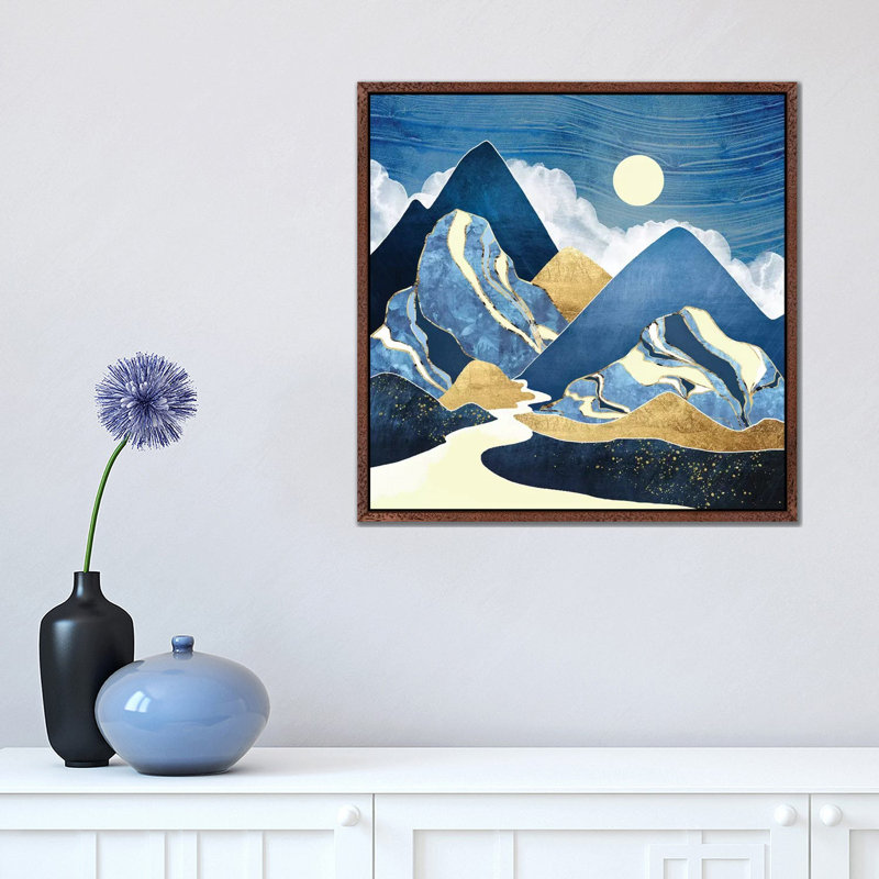Moon River - Print on Canvas, 45.72 cm H x 45.72 cm W, Brown Framed