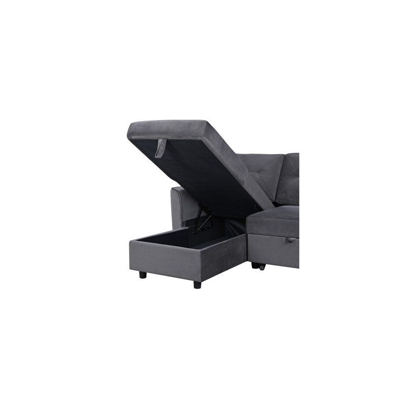 Canapé-lit modulaire en velours réversible Purwokerto