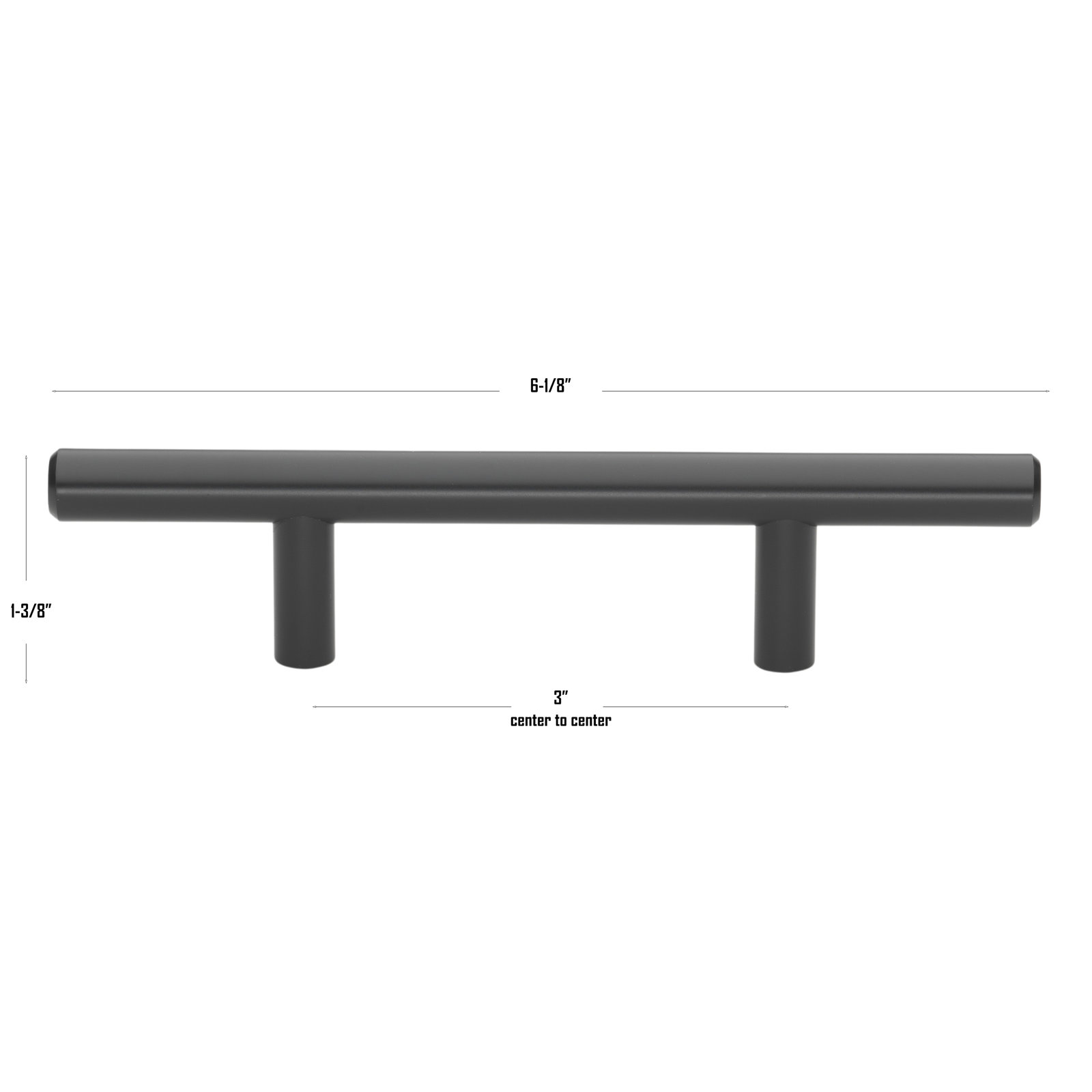 Roman Bar Cabinet Pull, Matte Black, 3"