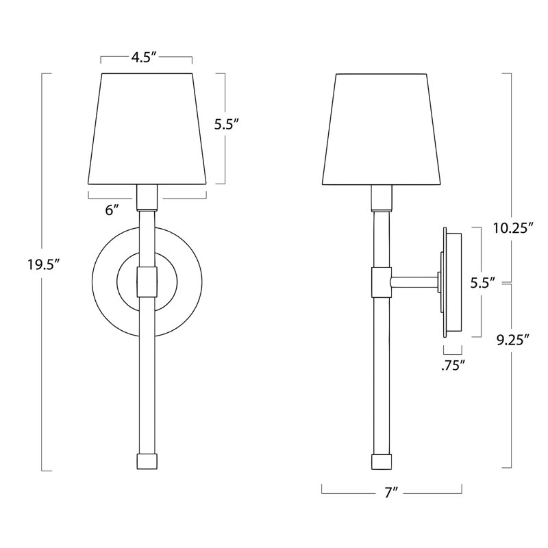 Auburn Crystal Sconce; Dimensions 6W X 19.5H X 7D; Uses One Maximum 60 Watt E12 Base Bulb (Not Included)