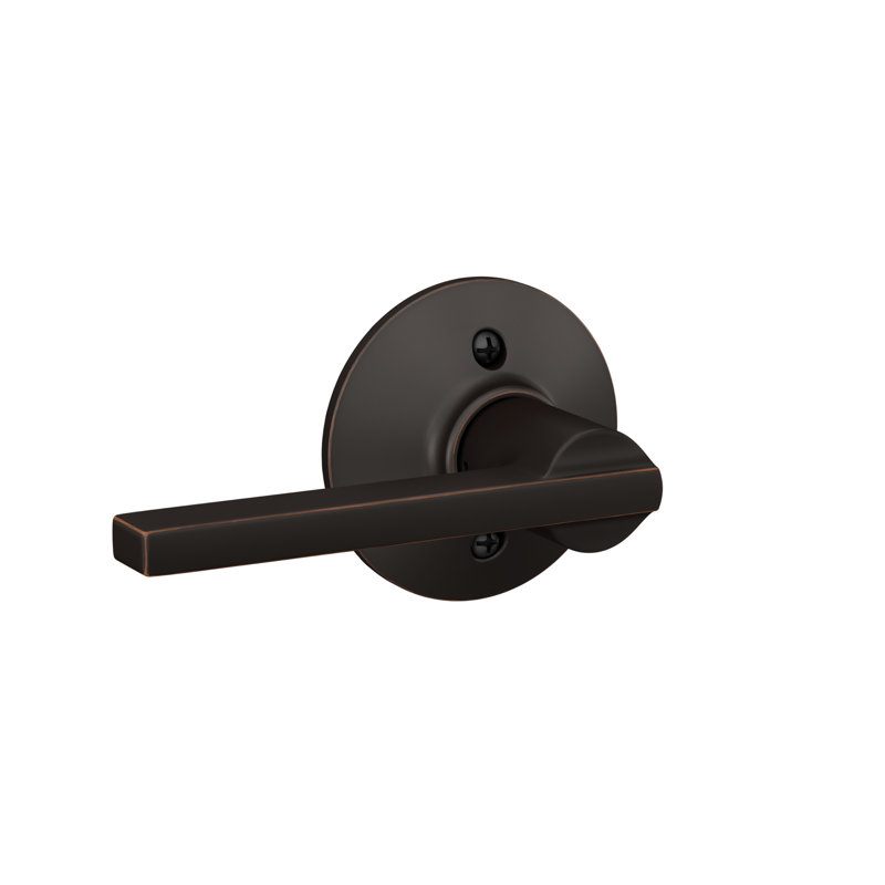 Latitude Non-Turning Lock Door Lever, Aged Bronze
