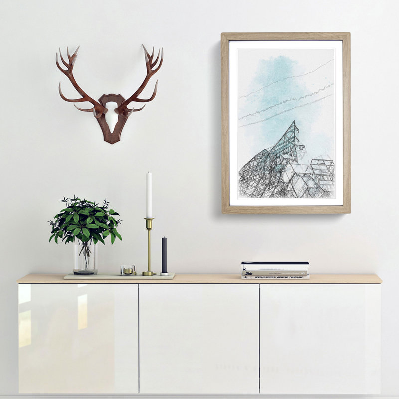 Sketching the Architecture Vol.32 - Picture Frame Drawing Print, Oak Framed, 36cm H x 27cm W x 2cm D
