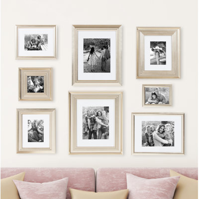 Syston Beveled Picture Frame - Set of 8 with Mat