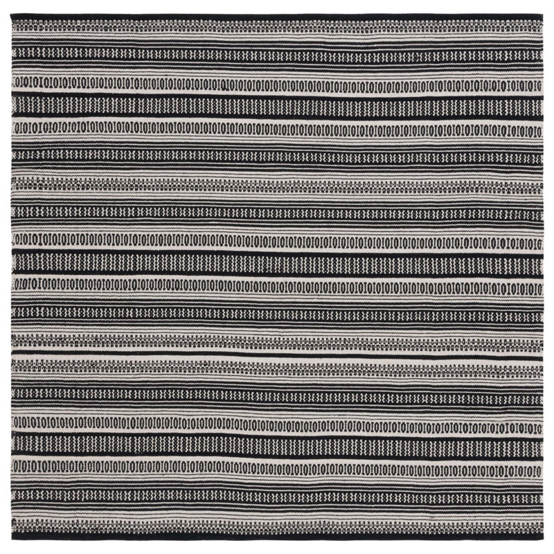 Annia Flat Weave Cotton Southwestern Rug, Square 6'