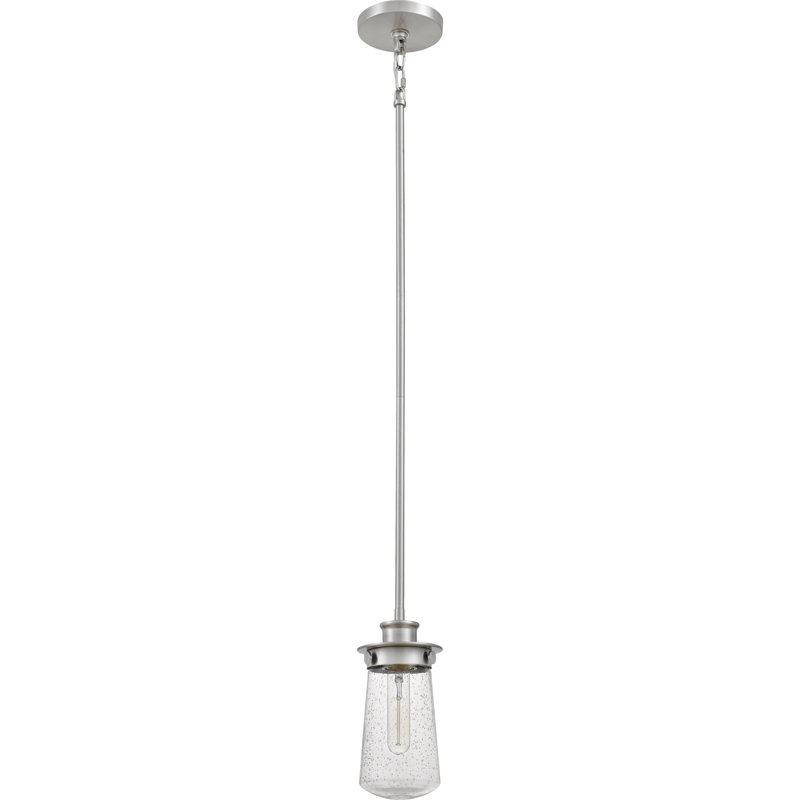 Luminaire suspendu à 1 lumière DeRon, Nickel brossé