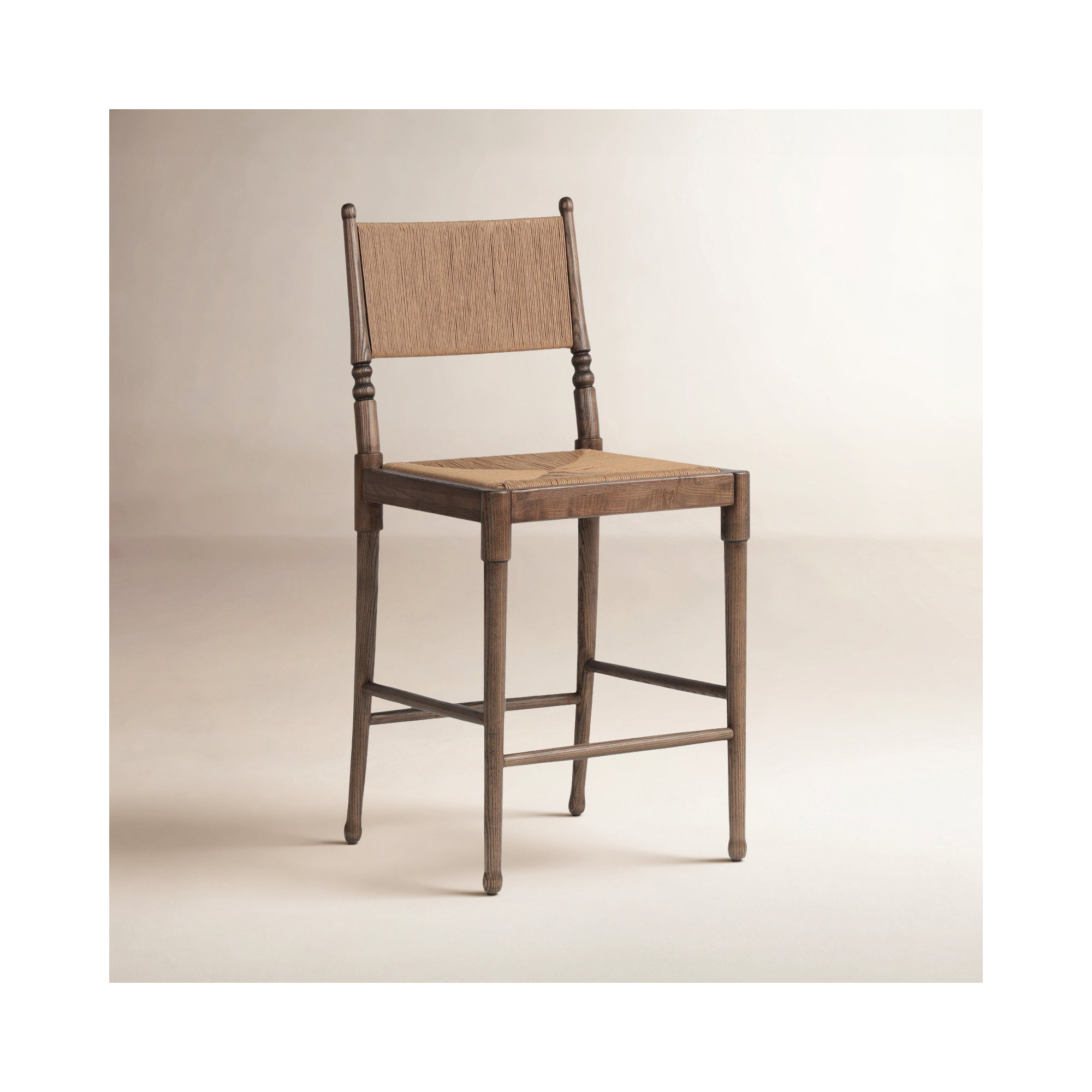 Fayth Stool, Antique Walnut, Counter Stool (25.5" Seat Height)