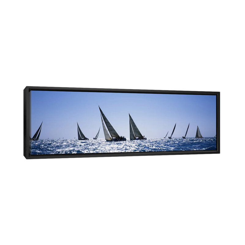« farr 40 », reproduction de photo sur toile, "key west, floride" au cours de la clé west course week, Toile avec cadre noir
