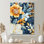 Floral fantaisie bleu et couleurs d'été II - Botanicals, impression murale sur métal