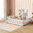 Full Size Floor Bed With Fence And Door,Rubber Wood Floor Bed With Safety Guardrails-917110148-917110203