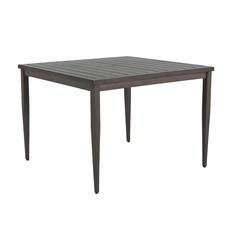 Brookings Wrought Aluminum Dining Table, Slate Gray