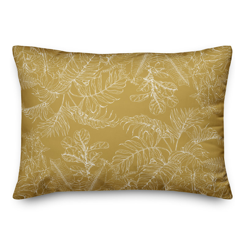 Housse et insert pour coussin d'extérieur Botanical Sketch 16, Jaune