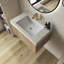 Meuble-lavabo mural pré-assemblé en contreplaqué avec lavabo, tiroir et porte-266529819