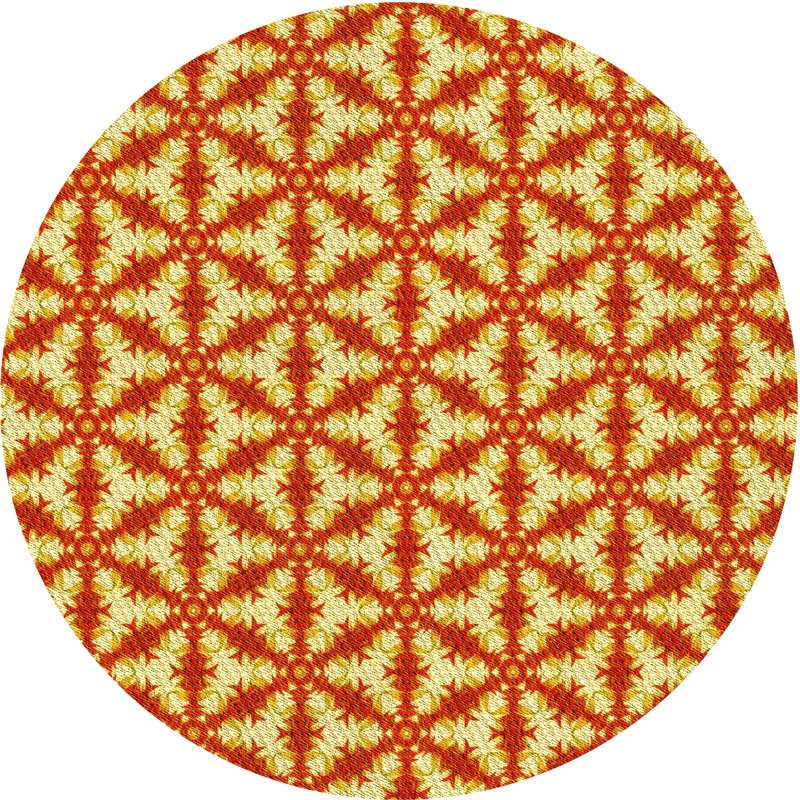 Vo Wool Geometric Indoor Rug, Round 4'