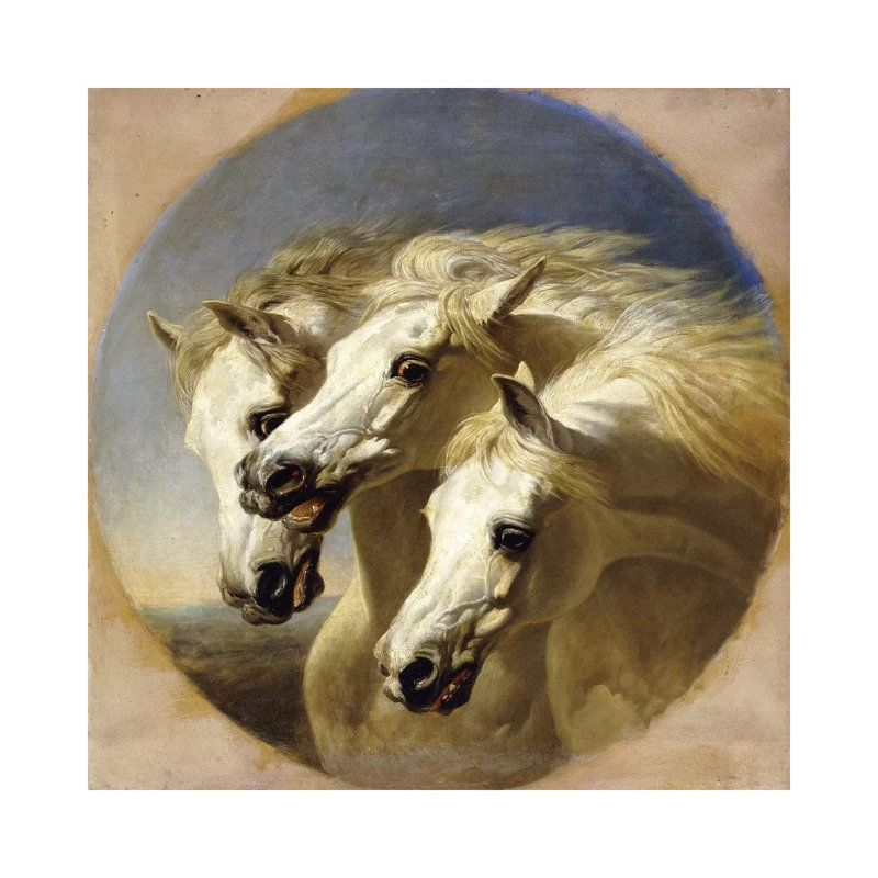 Pharaoh's Horses, 1848 par John Frederick Herring Sr - reproduction d'art sur toile tendue, H 12 po x l 12 po x P 0,75 po