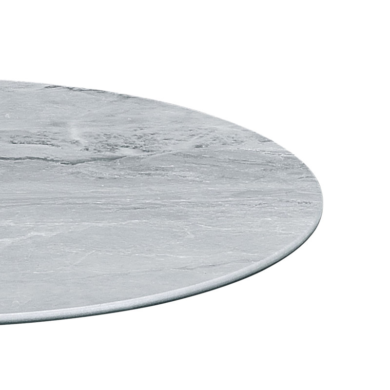 Grey Marble Textured Top 17.5" End Table, 3-D Printed, Steel Construction, Robust 17.5", Base, & Simple
