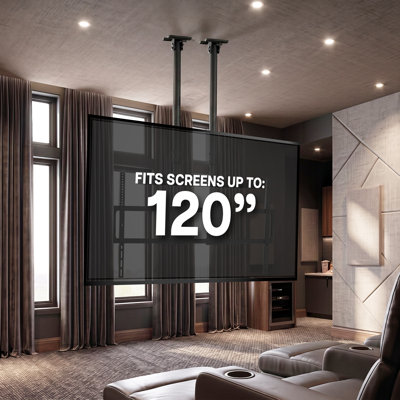 VIVO Extending Large Ceiling TV Mount, 60 to 120 inch Screens, Dual Poles