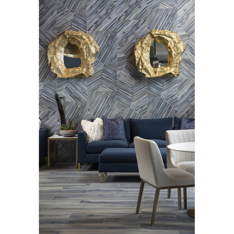 Rock Pond Modern & Contemporary Accent Mirror, Gold, 3'4''x 3'4''