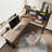 Brown + Black L-Shaped Solid Wood desk-259584376-259584378
