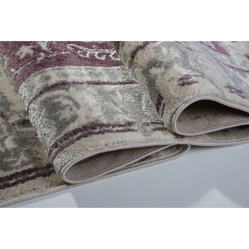 Tapis crème / rose Bunce, Rectangle 3 pi 11 po x 5 pi 7 po