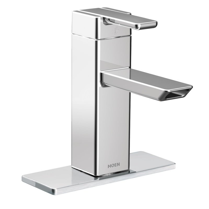 90 Degree Single Hole Bathroom Faucet with Drain Assembly, Chrome