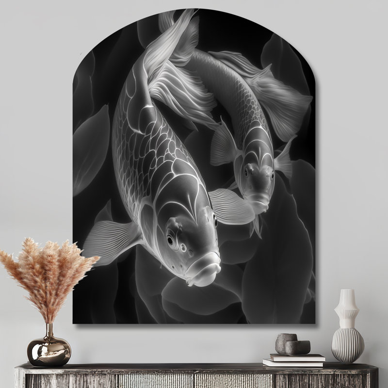 Art mural asymétrique Koi, H 43 po x l 33 po