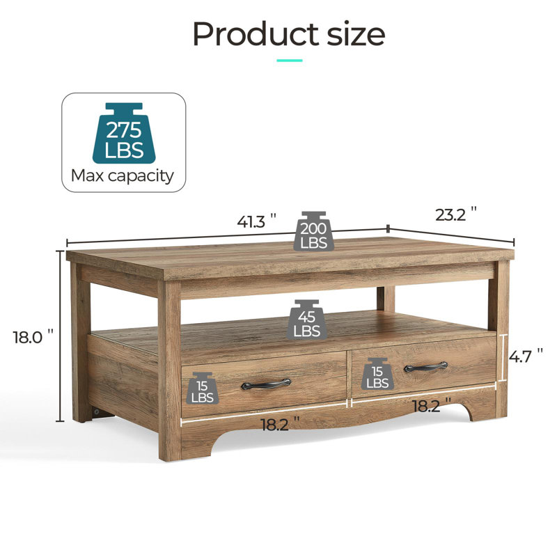 Hulett Single Coffee Table, Brown