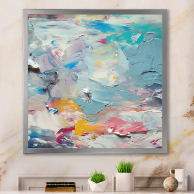 "Summer Memories" abstrait en blanc et bleu I - peinture abstraite sur toile, art mural