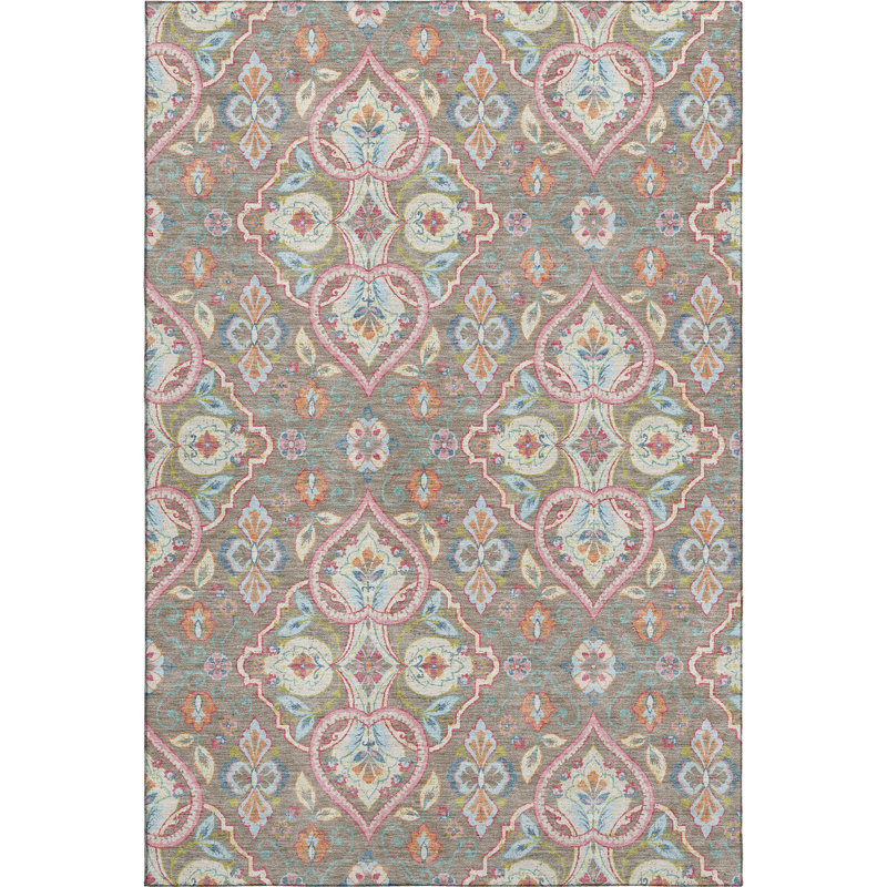Premium Machine Washable Mayfield AMF2207 bohemian Rug, 3' x 5', Taupe