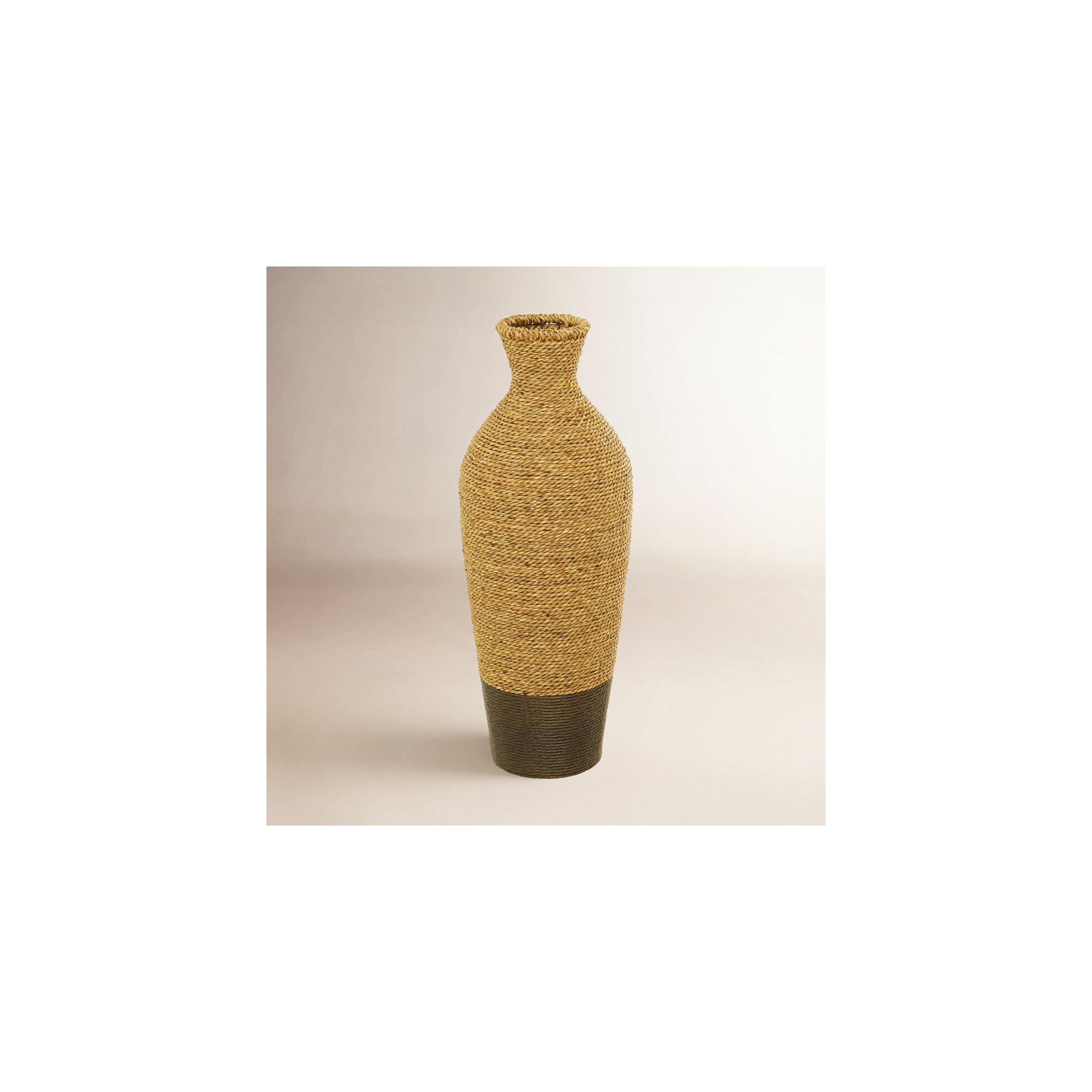 Wolton Brown/Dark Brown Seagrass Table Vase, 27.5" H x 10.2" W x 10.25" D