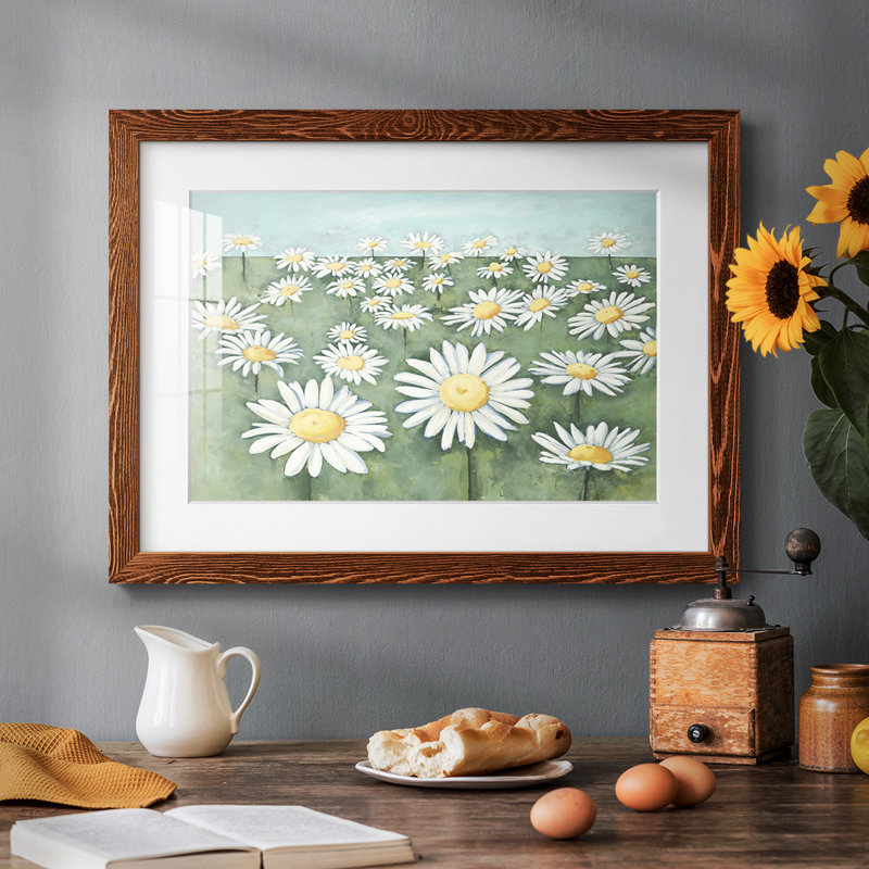 Champ de fleurs - reproduction encadrée rustique avec tableau mat, Érable, H 14 po x l 20 po x P 1,5 po