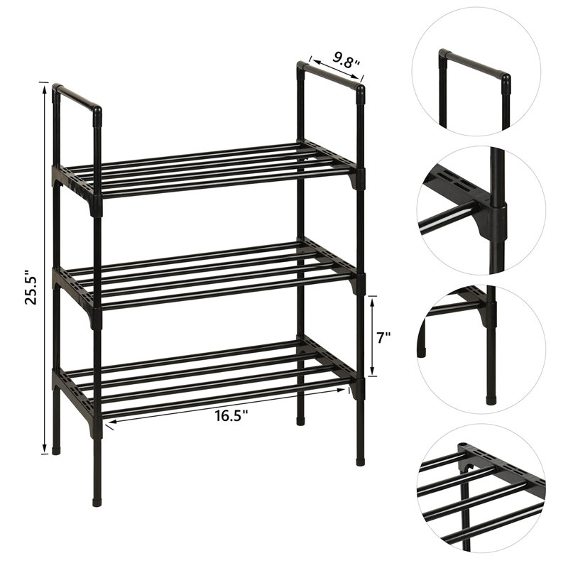 6 Pair Stackable Shoe Rack