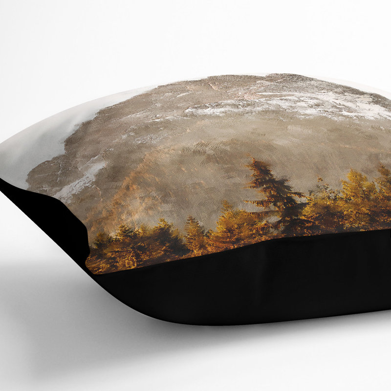 Brown Mountain Cushion with Filling, 55cm H x 55cm W x 20cm D, Black