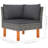 Casey 2Pc Modular Outdoor Corner Loveseat, Grey Rattan Fabric Cushions