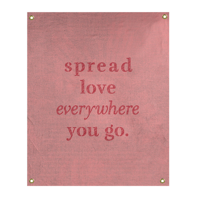 Tapisserie de polyester à l’quoted love quot, H 36 po x l 26 po, Rouge