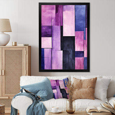 Tachisme mauve cubisme pinceau 2 - art mural Tachisme