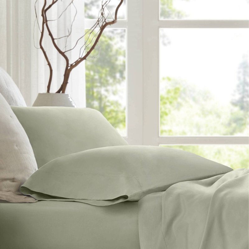 Ensemble de draps et de draps en satin de coton 100% égyptien 2 pièces de qualité supérieure