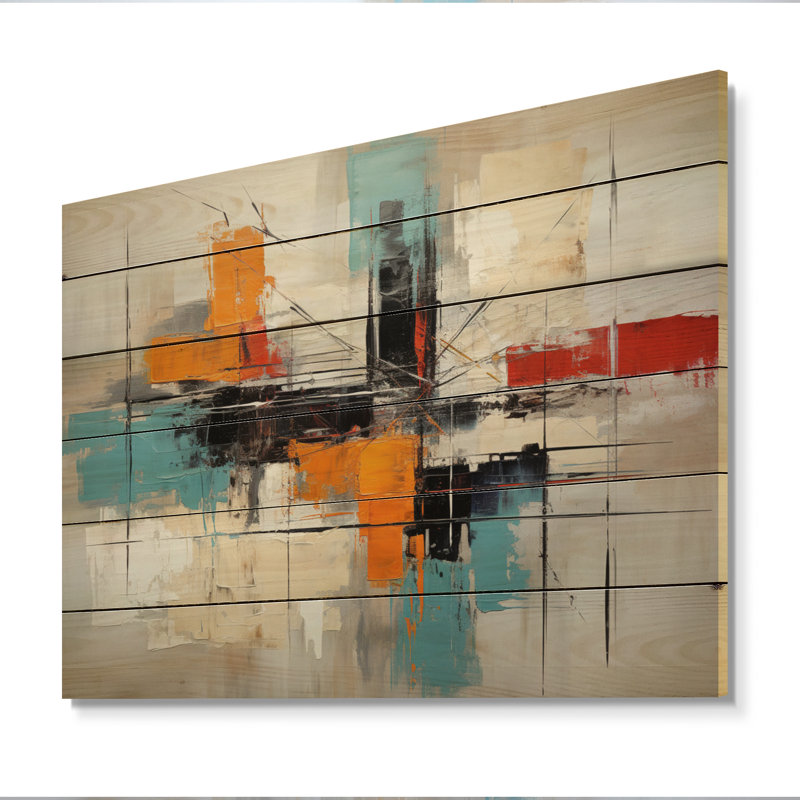 «Jete Asian Art Abstract Expression I» sur impression sur bois, H 24 po x l 32 po x P 0,78 po