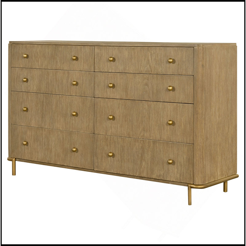 Commode rectangulaire à 8 tiroirs Stevie, Sable