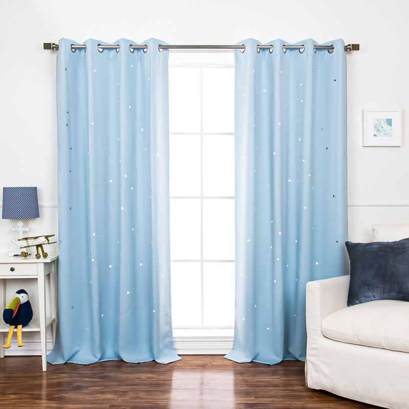 Paire de rideaux obscurcissant Crol, Bleu ciel