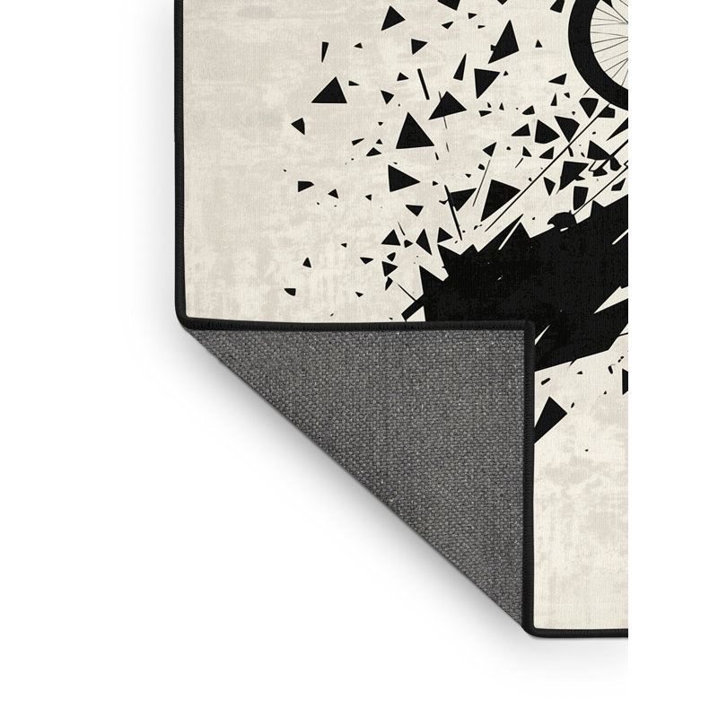 Tapis beige moelleux et moelleux à motif géométrique moderne et doux, 4 x 2